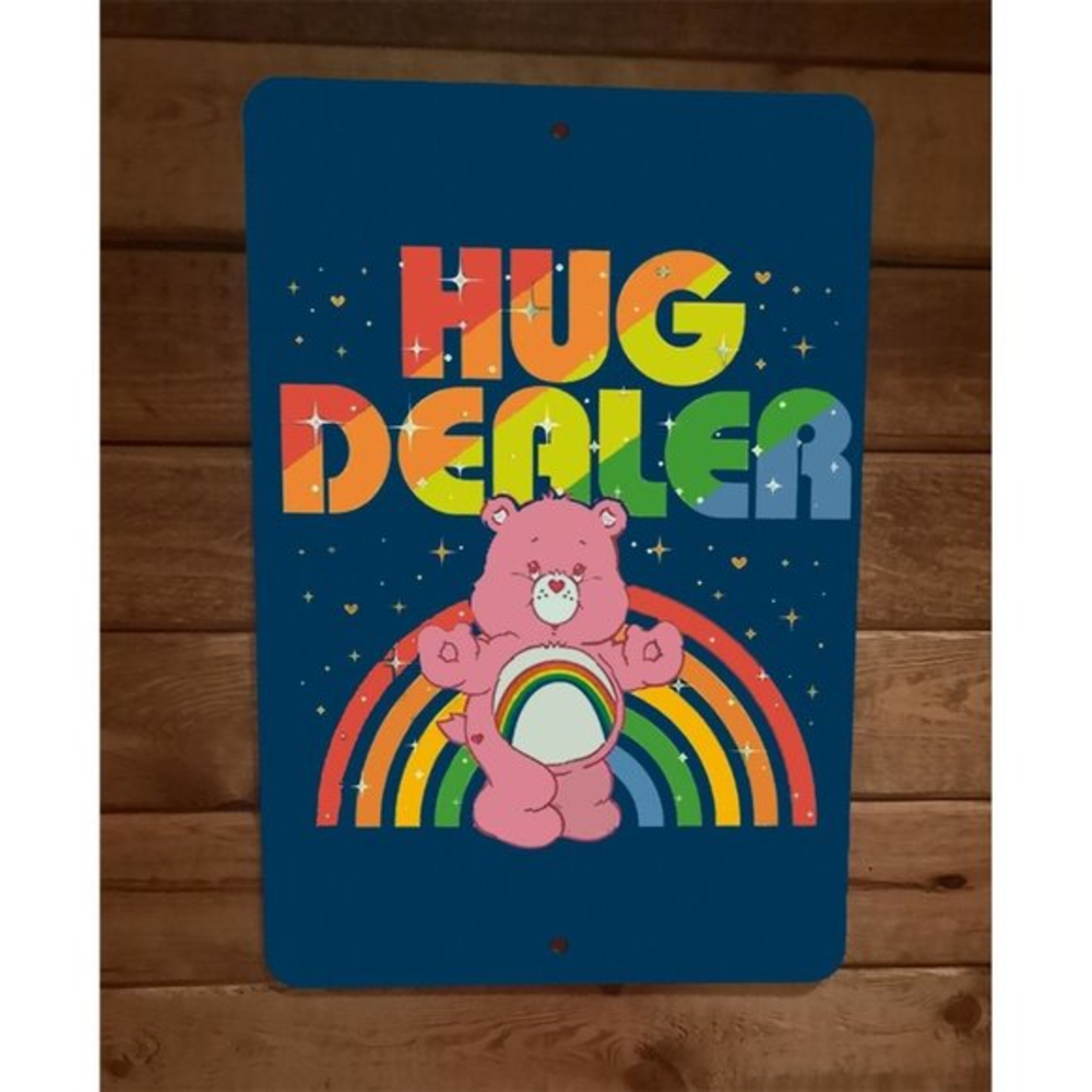 Hug Dealer 8x12 Metal Wall Poster Sign Cheer Care Bear Girl Power